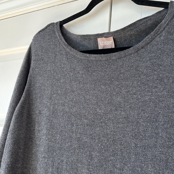 Chico's Size 3 Colorblock Metallic Sweater Knit Pullover Blocked Chicos Size XL - Picture 4 of 10